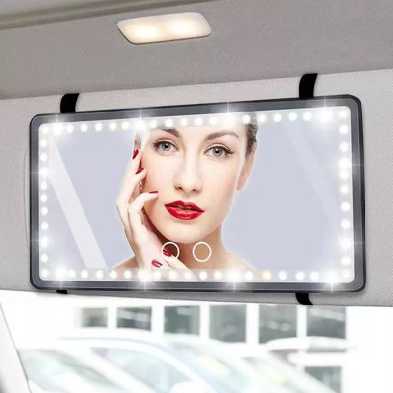 ESPEJO CON PANTALLA/LUZ LED PARA CARRO