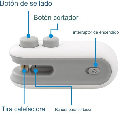 Mini Sellador de Bolsas Recargable