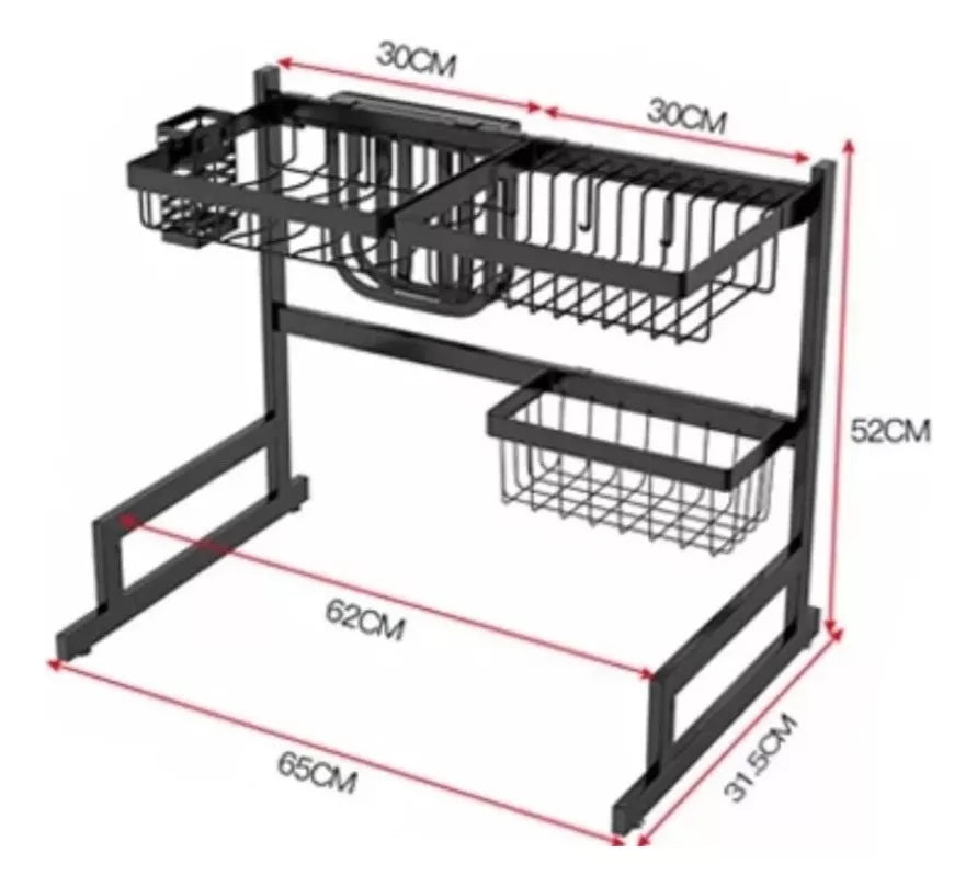 Escurridor de Platos Acero Inoxidable 65 cms